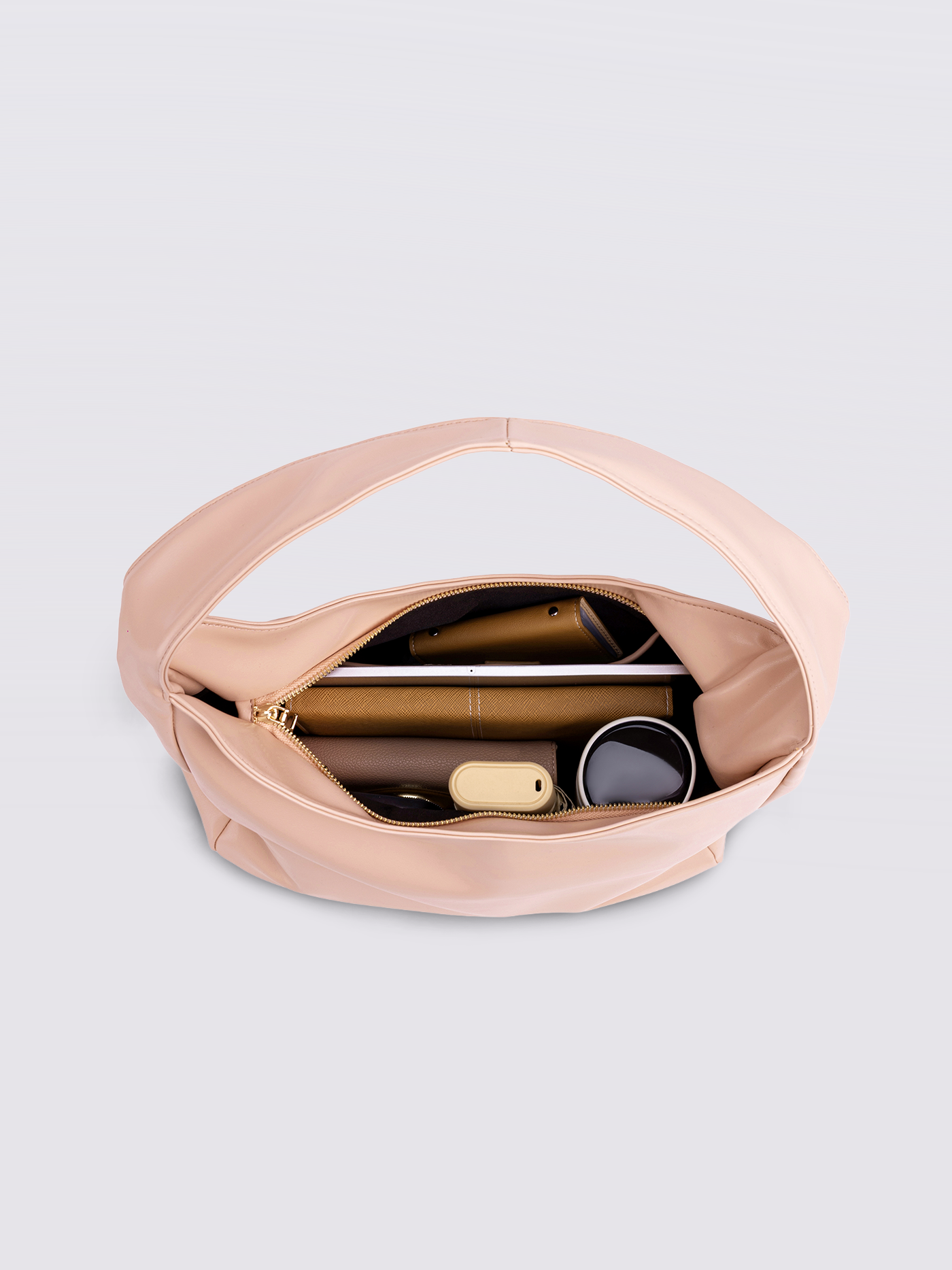 Minimalistisch vegan leer hobo schoudertas