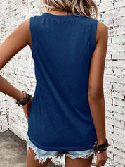 Chic Sleeveless Women's Tank Top with V-Neck