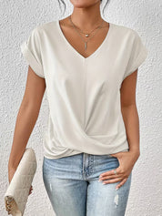 Elegant V-Neck Top with Twisted Detail for Women