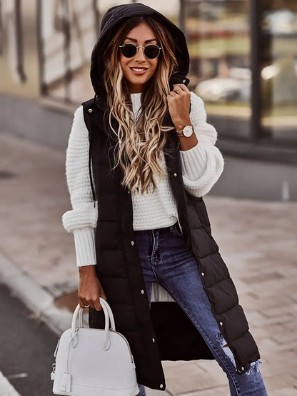 Puffer Bodywarmer met Hoodie en Ritszakken voor Dames