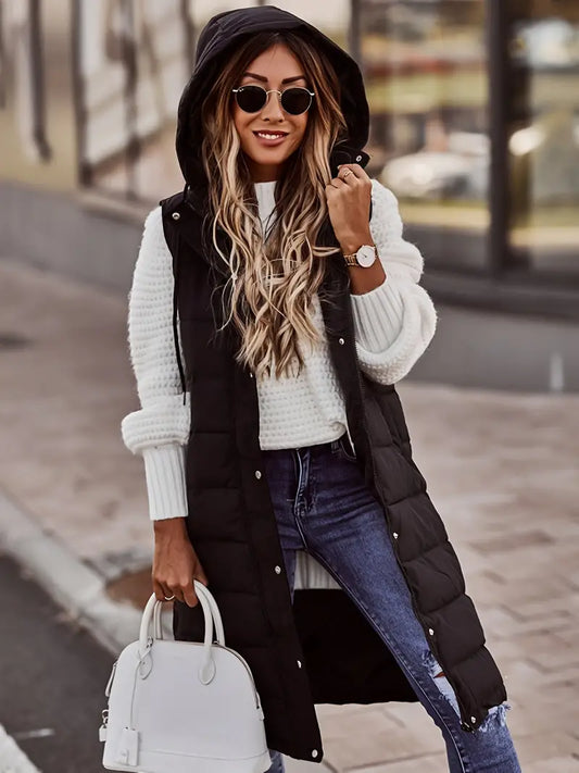 Puffer Bodywarmer met Hoodie en Ritszakken voor Dames