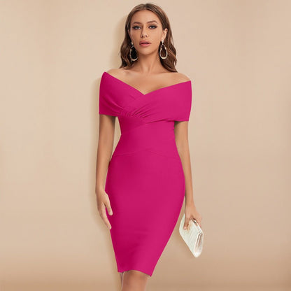 Norah - Off-Shoulder midi-jurk met V-hals
