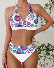 Boho Bikini Met Bloemenprint En V Hals Voor Dames