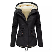 Women's Waterproof Winter Coat with Hood and Waist Drawstring