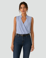 Sleeveless Wrap Top with V-Neck for Women for Work