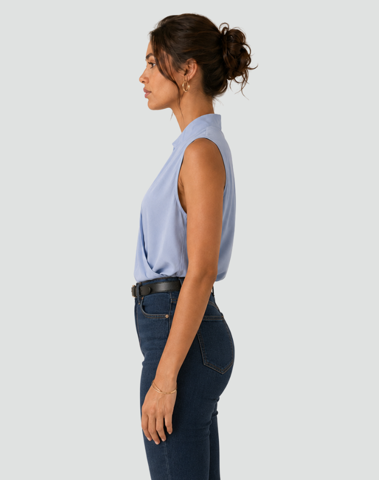 Sleeveless Wrap Top with V-Neck for Women for Work