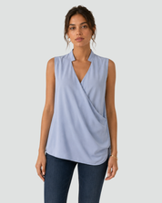 Sleeveless Wrap Top with V-Neck for Women for Work