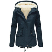 Women's Waterproof Winter Coat with Hood and Waist Drawstring