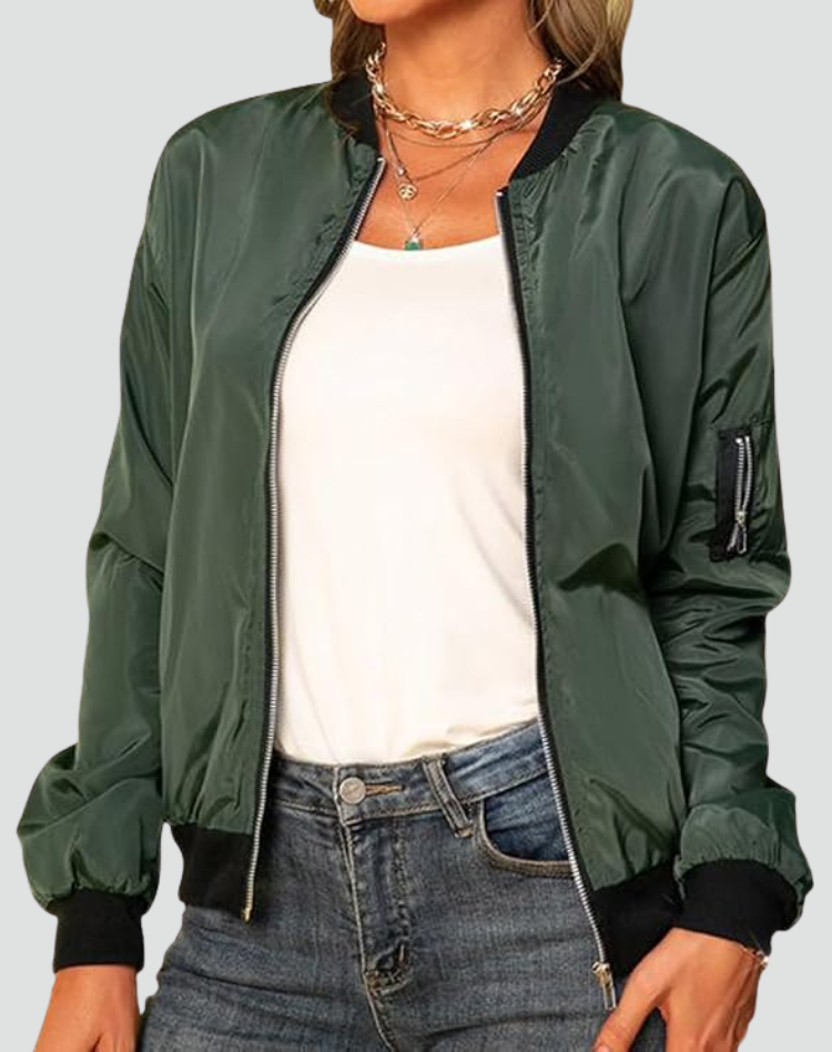 Mila - Stylish bomber jacket with shine