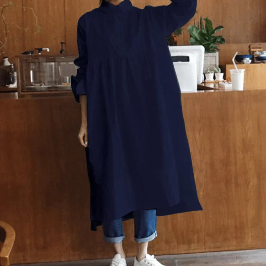 Oversized Overhemdjurk Voor Dames Met Lange Mouwen En Losse Fit
