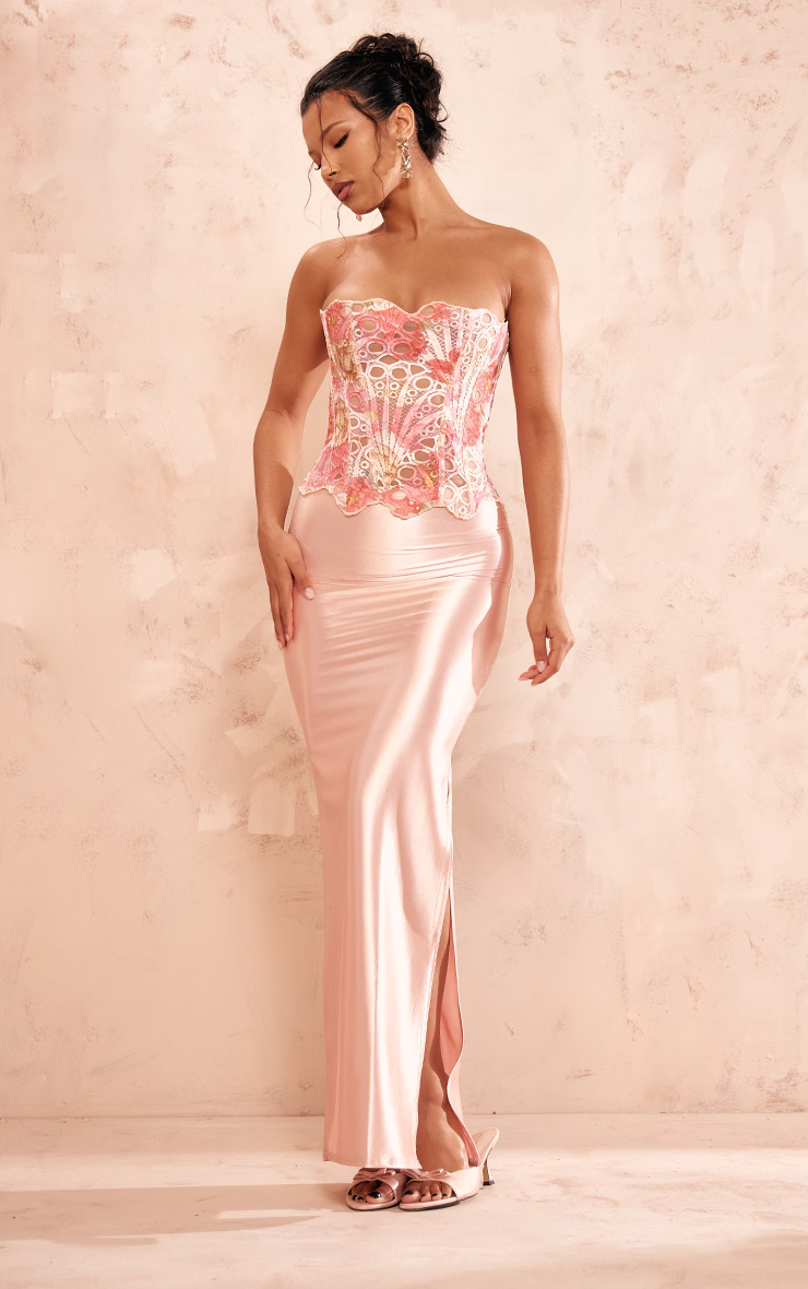 Stylish Women's Strapless Corset Top with Lace