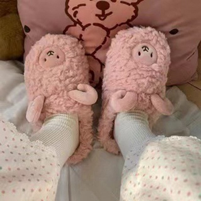 Schattige Warme Dieren Pantoffels Met Zachte Voering