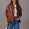CAPUCINE - OVERSIZED FAUX LEATHER BOMBER JACKET 1