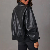 CAPUCINE - OVERSIZED FAUX LEATHER BOMBER JACKET 8