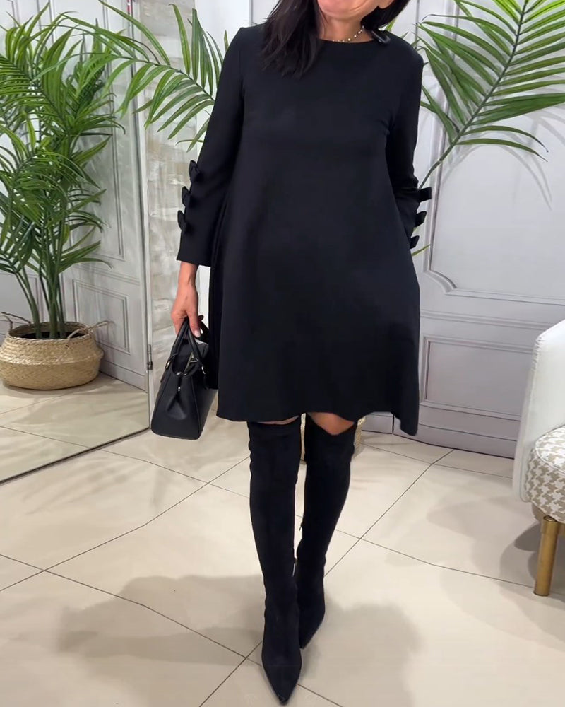 Elegante Casual Longsleeve Mini Sweaterjurk Vrouwen