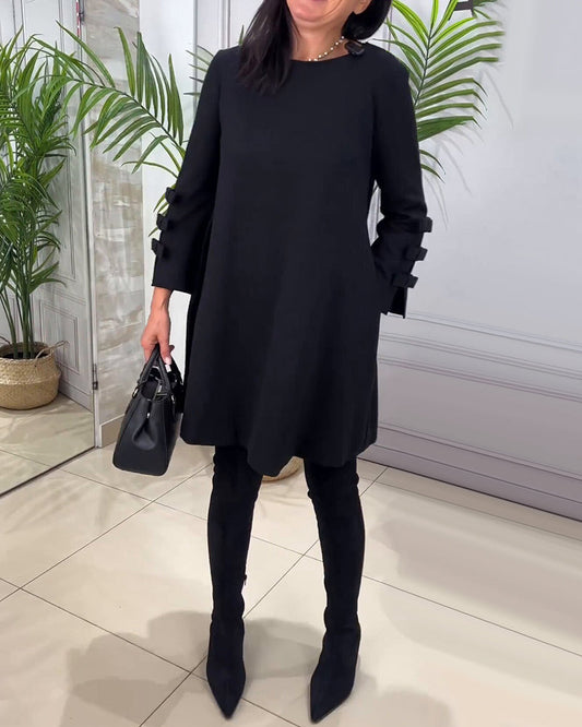 Elegante Casual Longsleeve Mini Sweaterjurk Vrouwen