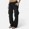 Dames Casual Cargo Broek met Wijde Pijpen en Klepzakken