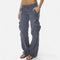 Dames Casual Cargo Broek met Wijde Pijpen en Klepzakken