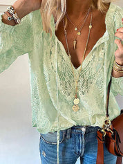 Dilara - Dames Boho Blouse met Kanten Details