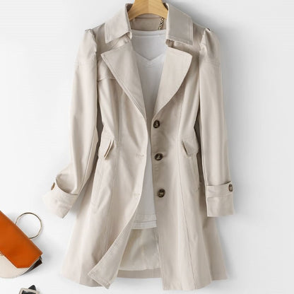 Dames Elegante Getailleerde Trenchcoat Jas