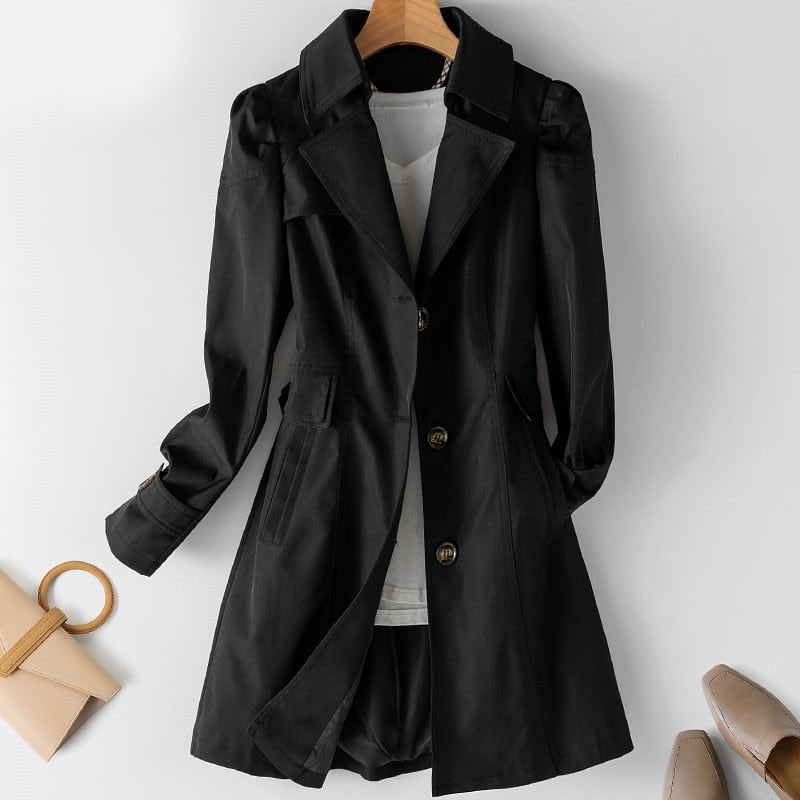 Dames Elegante Getailleerde Trenchcoat Jas