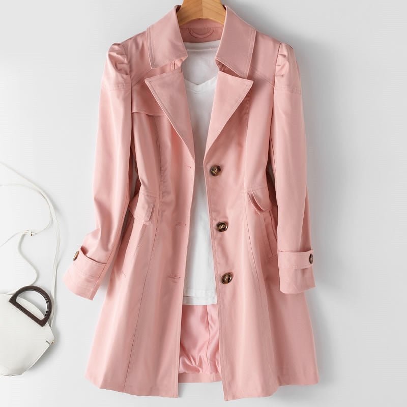 Dames Elegante Getailleerde Trenchcoat Jas