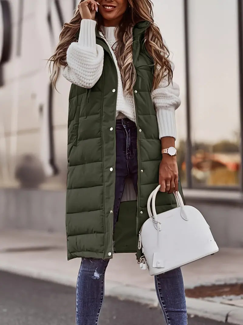Puffer Bodywarmer met Hoodie en Ritszakken voor Dames
