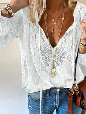 Dilara - Dames Boho Blouse met Kanten Details