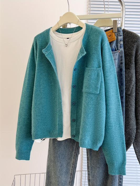 Zacht Comfortabel Gebreid Dames Vest Met Knoopsluiting