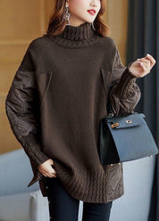Hailey | Patchwork Pullover with Funnel Neck for Women