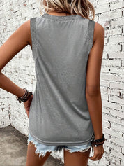 Chic Sleeveless Women's Tank Top with V-Neck