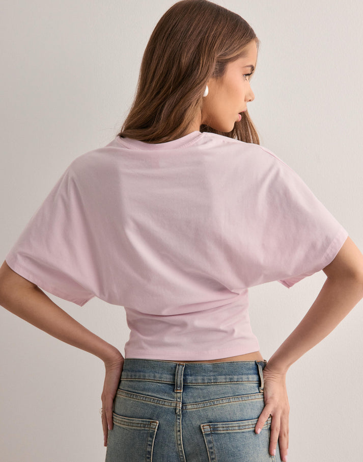 T-shirt décontracté à manches larges et coupe cintrée pour femmes