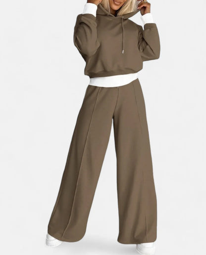 Tweedelige tracksuit set vrouwen hoodie wijde broek