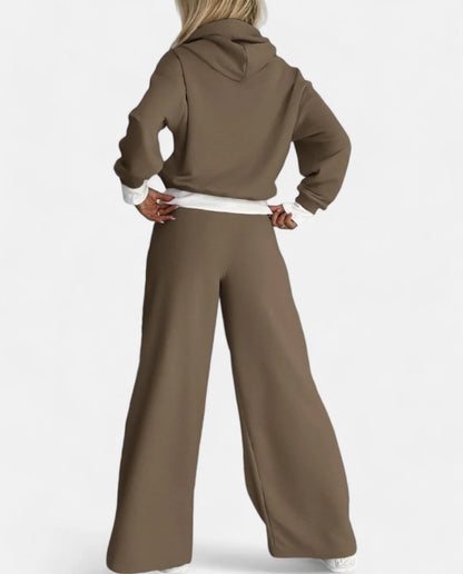 Tweedelige tracksuit set vrouwen hoodie wijde broek