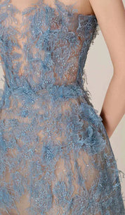 Dames Avondjurk Mouwloos met Bloemborduursel en Glitter Midi