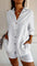 Dames Blouse Lange Mouw met V-hals en Knoopsluiting Oversized Wit