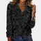 Dames Glamoureuze Glittertop met V-hals en Lange Mouwen