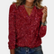 Dames Glamoureuze Glittertop met V-hals en Lange Mouwen