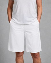 Dames Shorts met Hoge Taille, Zijzakken en Rechte Pijpen tot Kniehoogte Wit