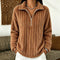 Dames Zachte Geribbelde Trui met Quarter-Zip en Kraag