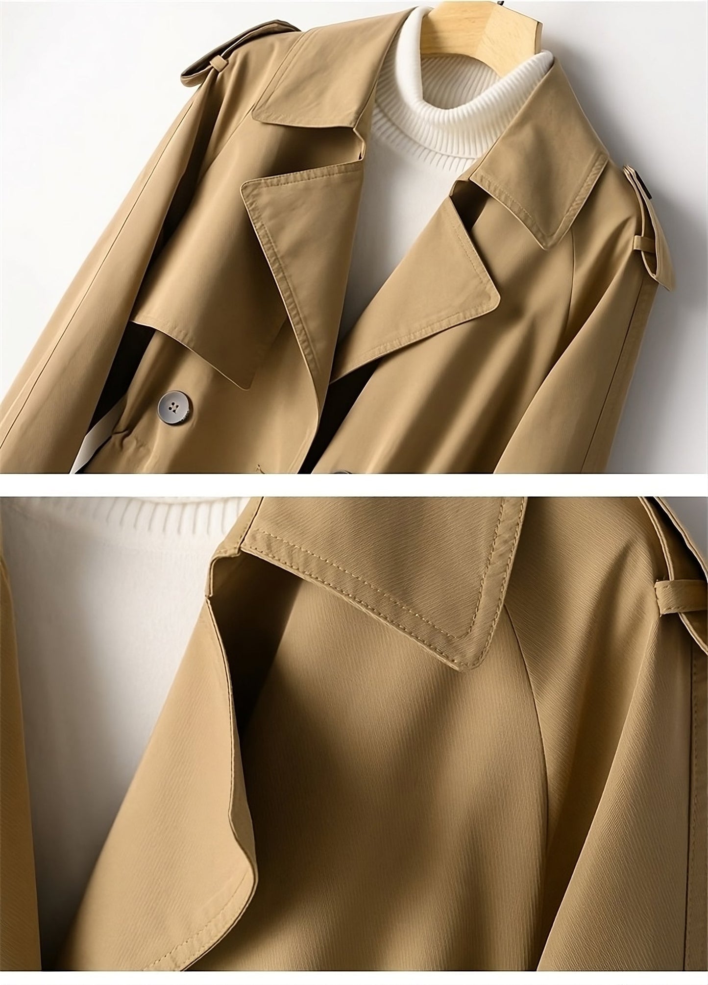 Chique Vrouwen Mini Trenchcoat Lente met Ceintuur