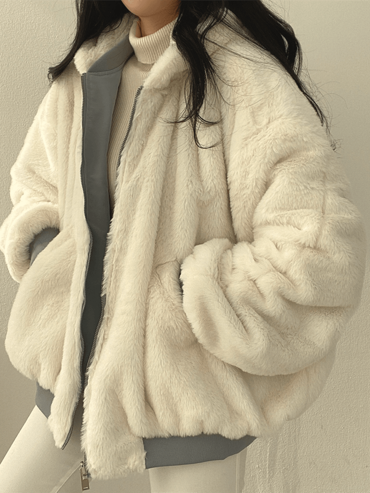 Teddy bomberjack voor vrouwen | Oversized