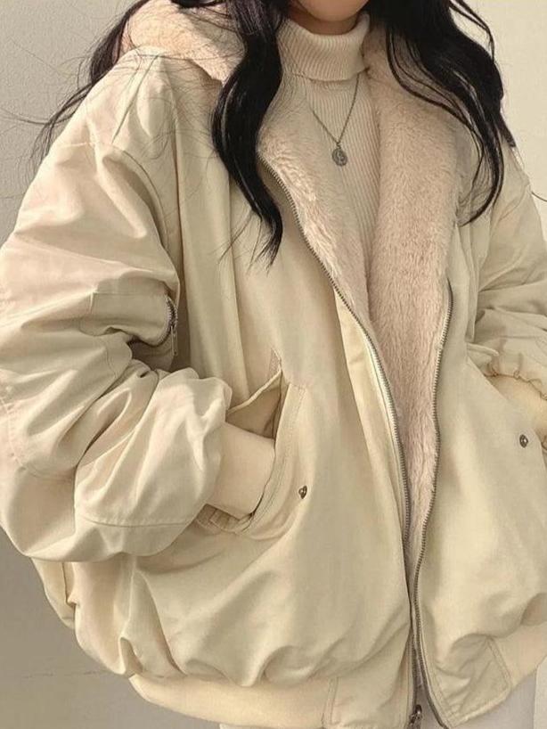 Bomber oversize femme avec doublure polaire