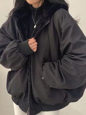 Bomber oversize femme avec doublure polaire
