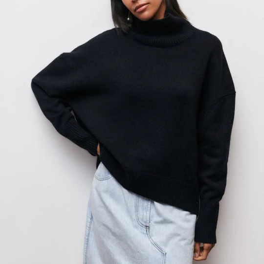 Warme Oversized Dames Winter Coltrui Met Ribgebreide Boorden