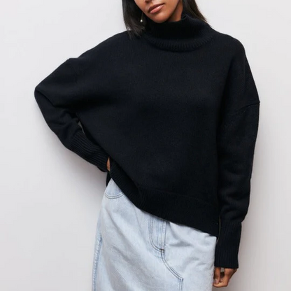 Warme Oversized Dames Winter Coltrui Met Ribgebreide Boorden
