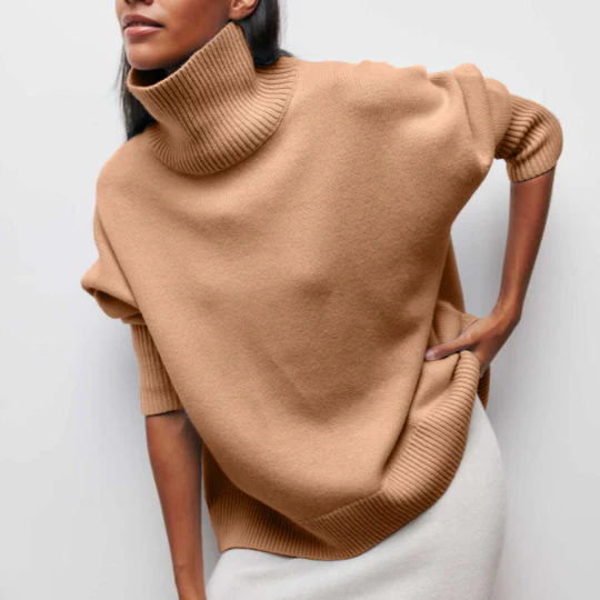 Warme Oversized Dames Winter Coltrui Met Ribgebreide Boorden