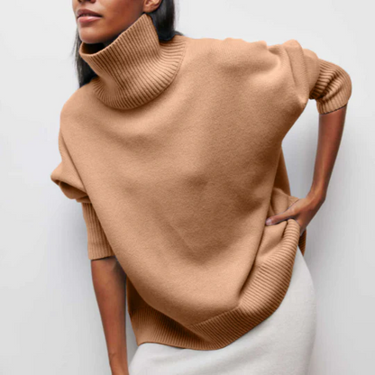 Warme Oversized Dames Winter Coltrui Met Ribgebreide Boorden