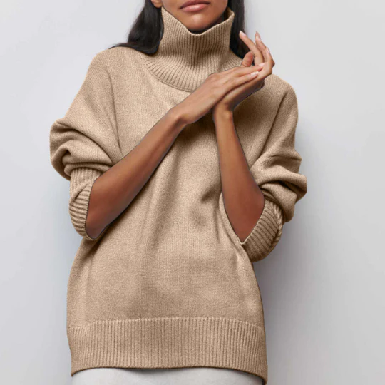 Warme Oversized Dames Winter Coltrui Met Ribgebreide Boorden