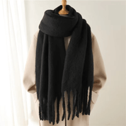 Dames Zachte Oversized Sjaal met Franjes en Cashmeremix